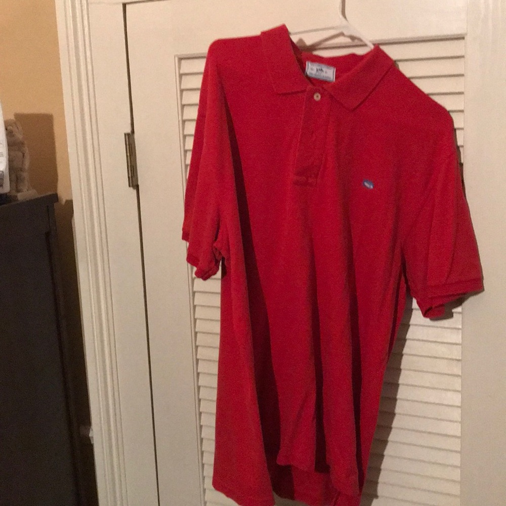 Red SS Southern Tide collared shirt
